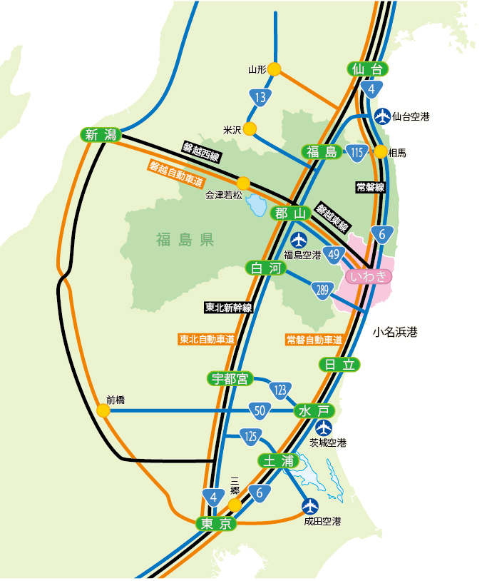 福島県周辺地図